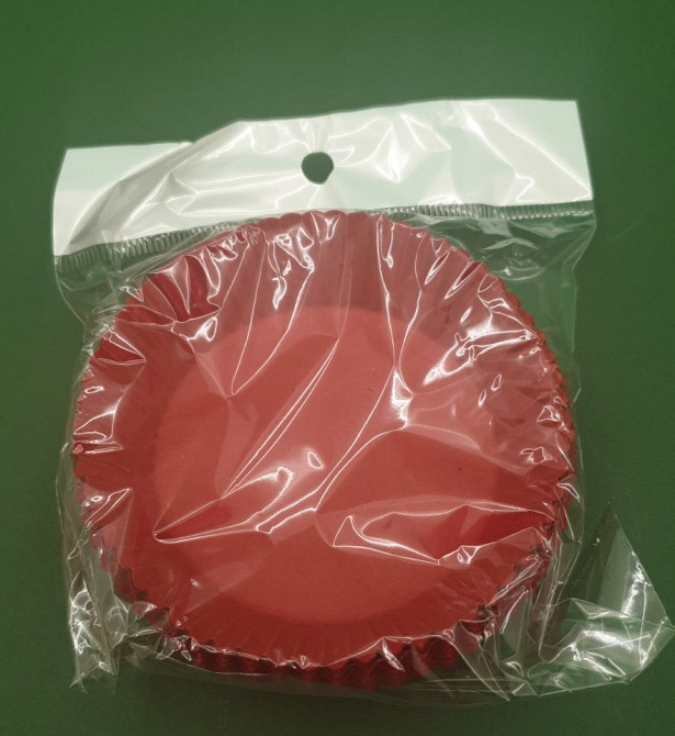 Тартолетка для кексів "Кругла червона"D71 H22 (100шт)/9/ (1 уп.) Харків - фото 2