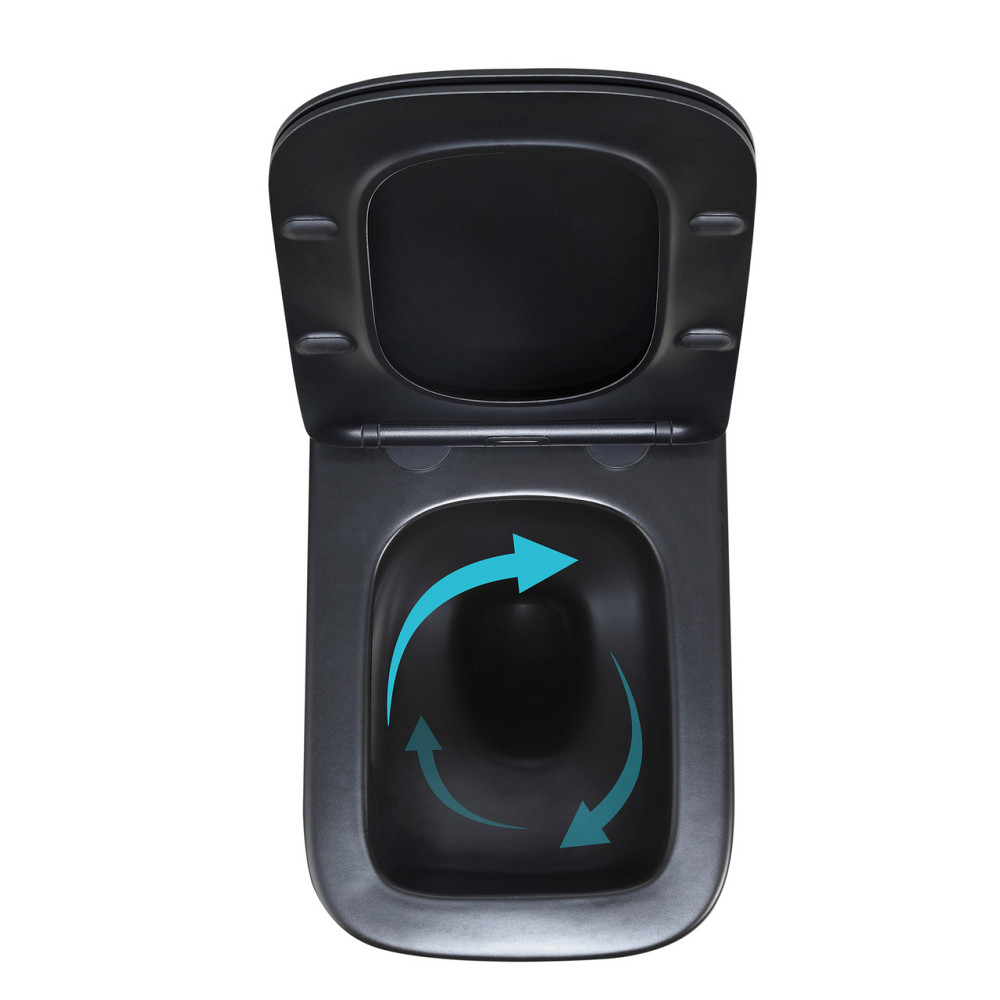 Унітаз підвісний Qtap Crow Ultra Quiet 485×340×290 мм, Matt Black, із сидінням Slim Duroplast/Soft-close/ Quick Release Київ - фото 15