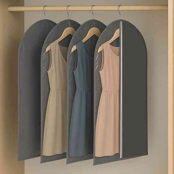 1шт Чохол для одягу на змійці 140х60см,напівпрозорий,Сірий SBR Київ