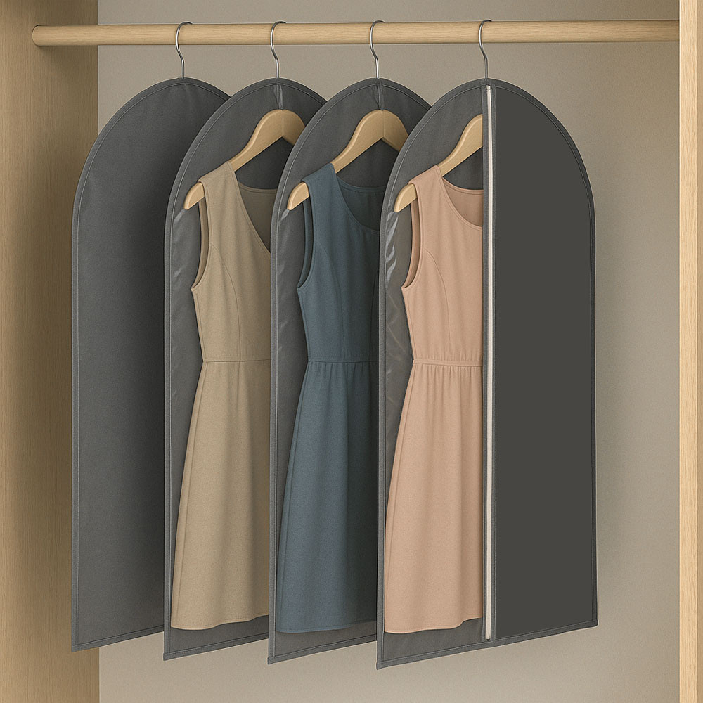 1шт Чохол для одягу на змійці 140х60см,напівпрозорий,Сірий SBR Київ - фото 2