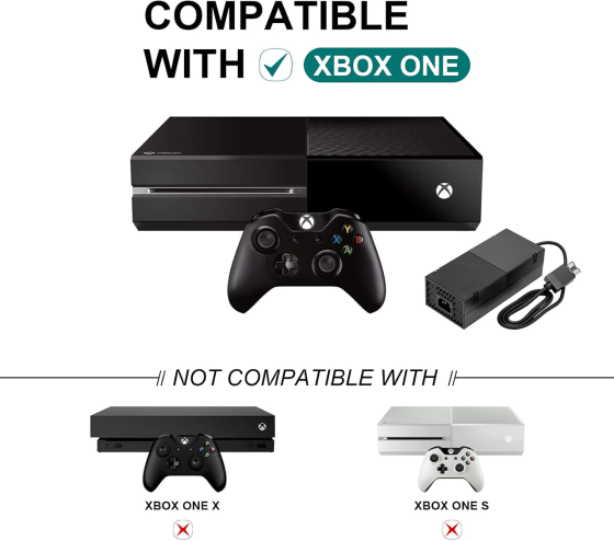 Блок живлення для Xbox One 220 Вт, 100–240 В, 12 В 17,9 А, адаптер із тихим вентилятором, чорний Київ