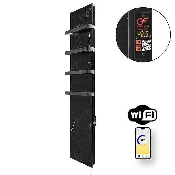 Керамическая панель полотенцесушителя с Wi-Fi FLYME 700TB темный камень (4) - на 14 м2 Киев