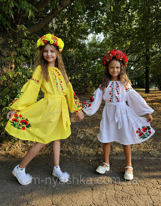 Платье вышиванка желтая с маками для девочки Кривой Рог - изображение 10