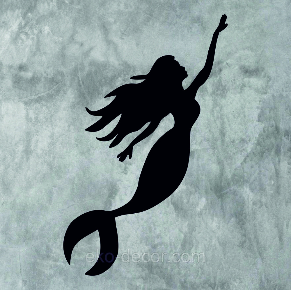 Декоративное настенное 3D Панно «Русалочка» Декор на стену с объемом 90*56 см, Черный Киев - изображение 8