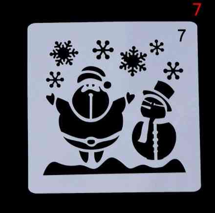 Новогодний трафарет Дед Мороз и снеговик 13 на 13 см серый Киев