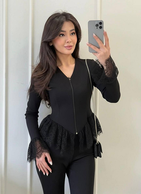 Женский стильный привлекательный костюм с кружевом микродайвинг+гипюр Одесса - изображение 5