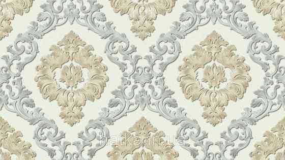 Шпалери метрові вінілові на флізеліні Sintra Classic класика вензелю візерунки структурні золото срібло на беж 500019 Київ