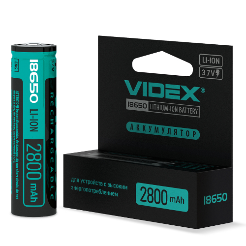 Акумулятор 18650 Li-lon 2800mAh захист (бл-1шт) Videx Житомир - фото 3