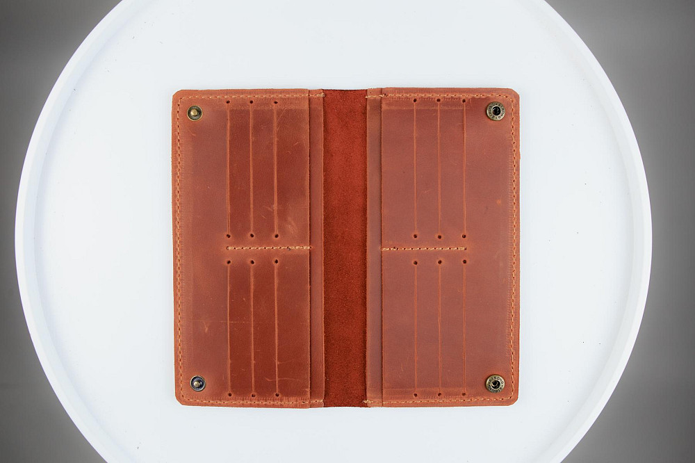 Чоловіче портмоне із натуральної шкіри Crazy Horse SH007 (Світло-коричневий) Суми - фото 4