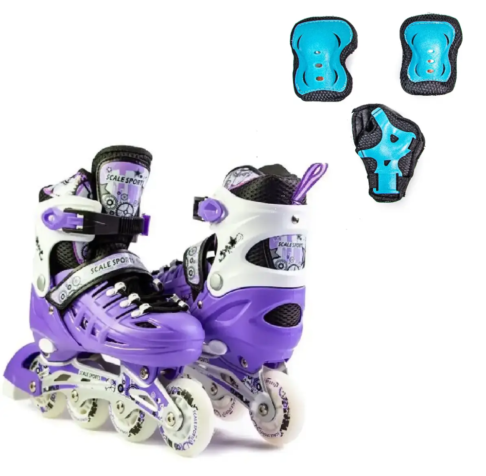 Детские ролики с защитной экипировкой Scale Sports Фиолетовые, размер 29-33 Одесса - изображение 5