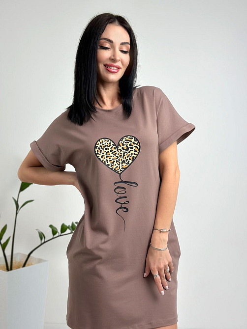 Жіноча сукня з малюнком "Passion" оптом | Норма і батал Мокко, 42-44 Київ - фото 2