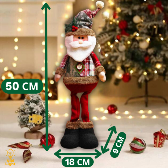 Новорічна фігурка під ялинку дід мороз 50см новорічна мяка іграшка дід мороз під ялинку Київ