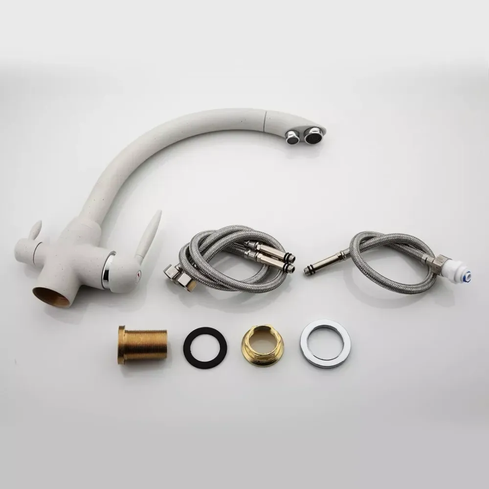 Смеситель для кухни с подключением к фильтру Frap F4399-8, белый Киев - изображение 3