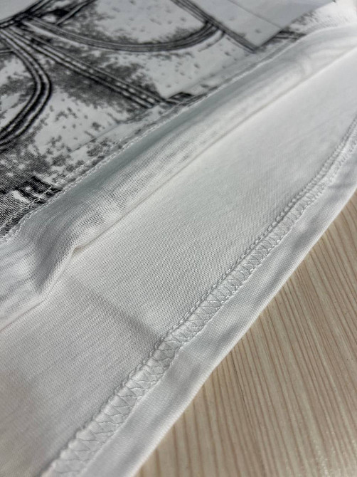 Футболка жіноча A-N 2732 варена коротка широка малюнок корсет бра, білий, one size Київ - фото 18