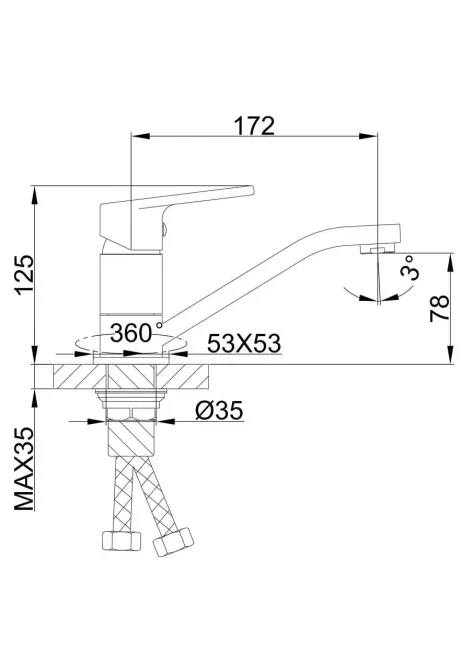 Смеситель для кухни Frap F4546, хром Киев - изображение 7