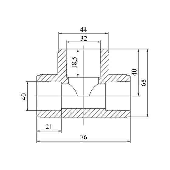 Трійник PPR Blue Ocean 40х32х40 редукційний Київ