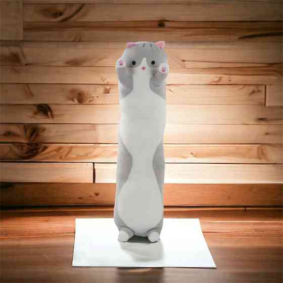 Кот обнимусь мягкий 50 см, Кот-подушка подарок для девушки, Игрушка антистресс котик XG-76 Львов