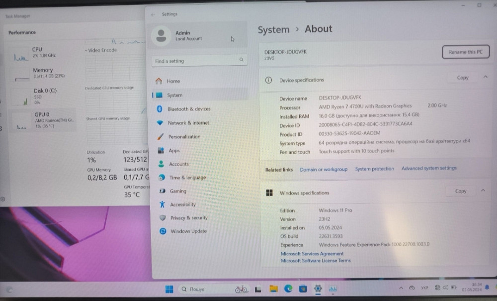 Ігровий Потужний Ноутбук: Lenovo Ryzen 7 4700U 16/256Gb. Vega 8Gb. Київ - фото 7