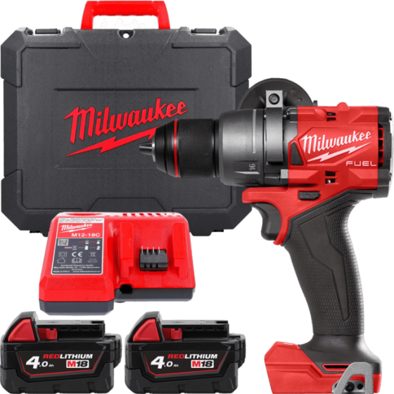 Дриль-шуруповерт акумуляторний MILWAUKEE, M18 FDD3-402C, 158Нм (+ зарядний пристрій, 2 акумулятори Х 4Ач, Одеса
