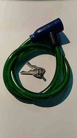 Замок на колесо (трос 600*1 см) (з ключем) (зелений) Мукачево