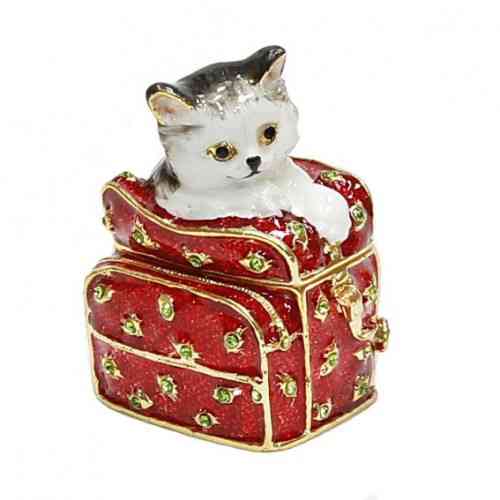 Скринька жіноча зі стразами Кішка в сумці Київ