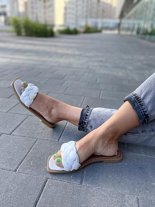 KATI SHOES Шльопанці жіночі KATI SHOES 020 білі (літо, шкіра натуральна) (5137) Коломыя - изображение 10
