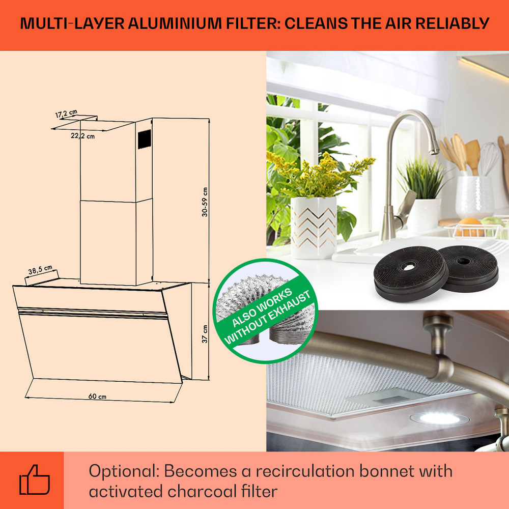 Lumio Primo ретро вытяжка 60см 490 м³/ч LED подсветка медь (Германия, читать описание) Ровно - изображение 5