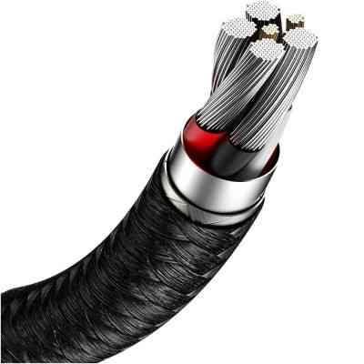 Дата кабель USB 3.1 AM to Type-C 0.25m CAKF 6.0A 66W Cafule Series Metal Data Cable Black Baseus (CAKF000001) Винница