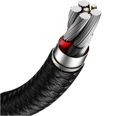 Дата кабель USB 3.1 AM to Type-C 0.25m CAKF 6.0A 66W Cafule Series Metal Data Cable Black Baseus (CAKF000001) Винница - изображение 2