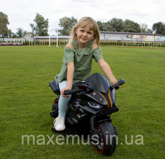Электромотоцикл детский на аккумуляторе SPOKO 1900S электрический мотоцикл для детей черный Мостиська