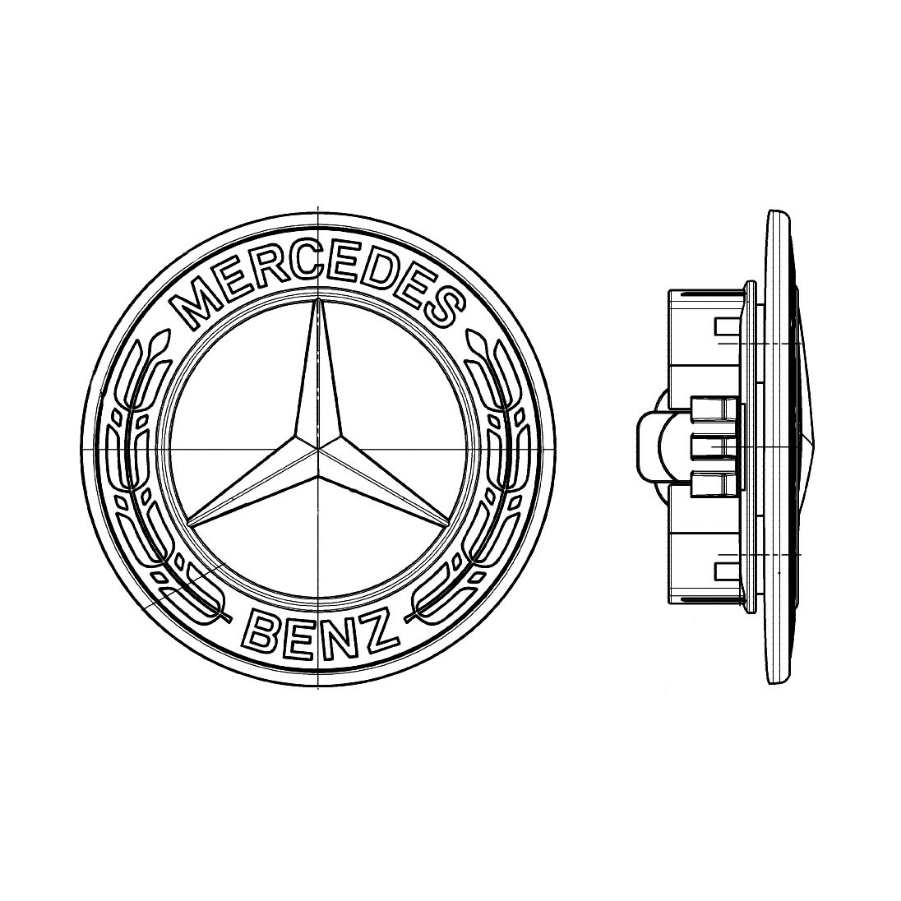Mercedes-Benz  A0008171701 Новий значок - емблема "Mercedes-Benz" на капот C-Class W205 C-Class Estate S205 C-Class Coupe С205 C-Class Cabri Одеса - фото 3
