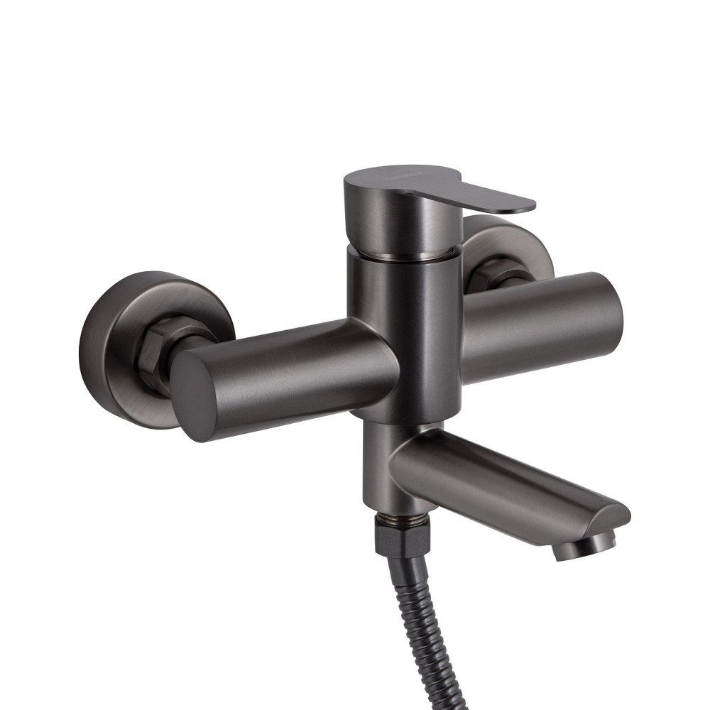 Смеситель для ванны Brinex Pure 006 с поворотным изливом (с душевым гарнитуром) Gunmetal Black BRIPUR006GRP Киев - изображение 9