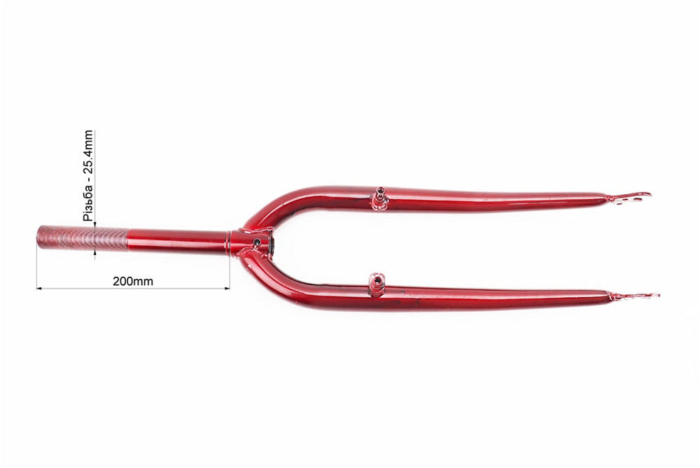 Вилка 26" з різьбою 1" (25,4мм), шток 200мм, V-brake, червона Київ - фото 3