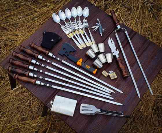 Подарочний набір для шашлика в кожаному кейсі ідеальний подарунок татові VIP 8 Тернопіль