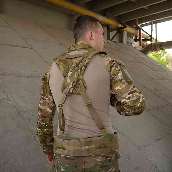 Тактичний розвантажувальний пояс рпс Kiborg R-2 рпс мультикам із стрічками пояс розгрузка з лямками матеріал Cordura     WAR Львів