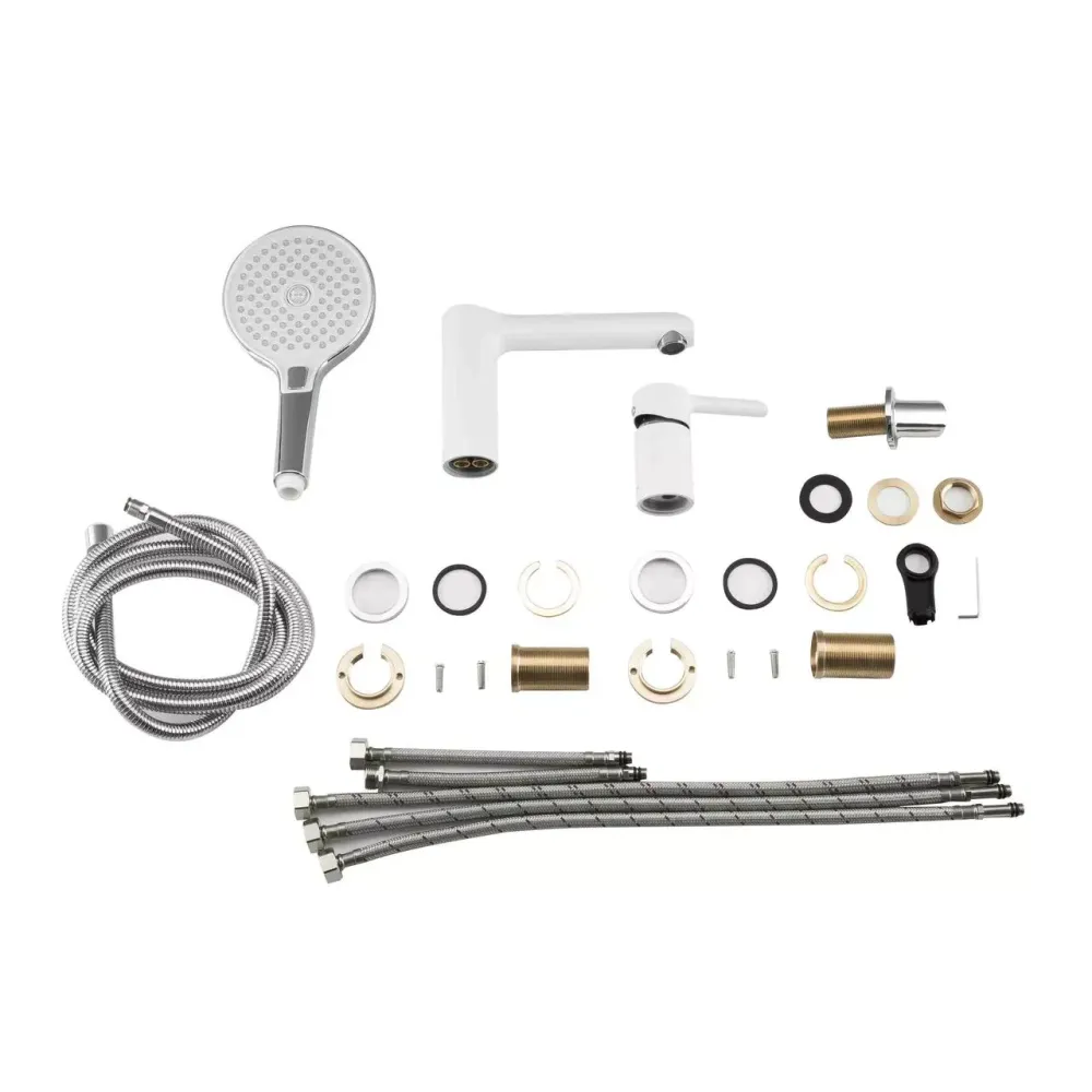 Змішувач на борт ванни GAPPO G1103-8 білий/хром Київ - фото 7