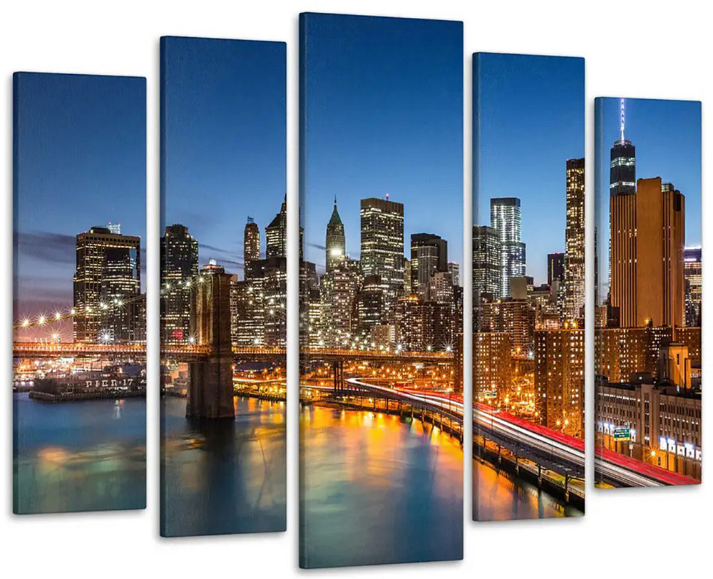 Модульная картина Ночной город Art-290_5 ( 80х118см ) 115x170 см Киев - изображение 1