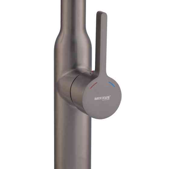 Змішувач для кухні MIXXUS PREMIUM PULL 017 GRAPHITE REFL.BLACK (латунь/колір графіт+силіконовий чорний вилив) (MI8278) Чернівці
