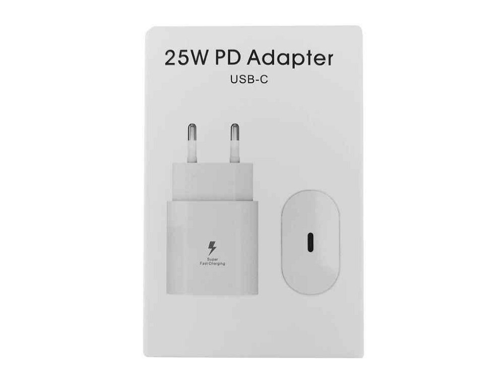 Мережевий зарядний пристрій PD Type-C S style PD25W (N L) білий ТМ GERLAX Київ - фото 1