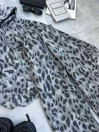 Женский повседневный теплый принтованный костюм двойка турецкая трехнить на флисе Одесса