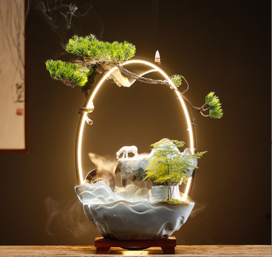 Водопад декоративный  50х31, фонтан, увлажнитель воздуха, светильник 5в1!! ОВАЛ Кременчуг