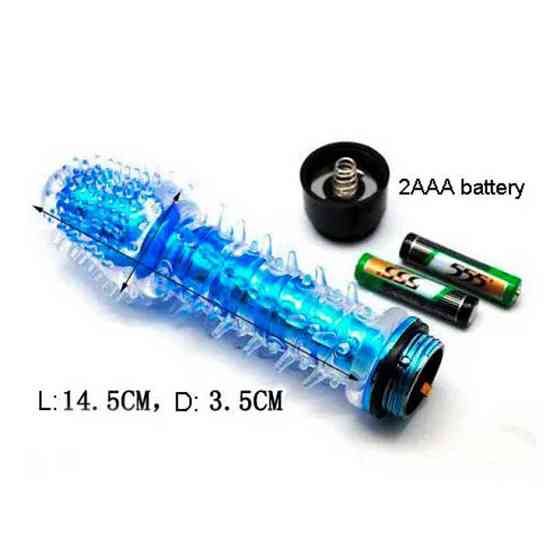 Гелевий вібратор із шипами блакитний Вінниця