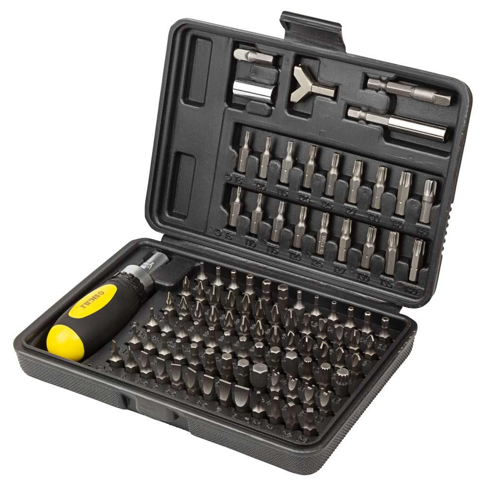 Отвертка с реверсом + биты 101шт CrV (кейс) SIGMA (4002501) Ровно - изображение 3