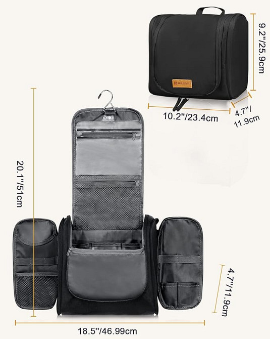 Дорожня косметичка-органайзер MULISOFT із гачком (Чорна) Луцьк - фото 2