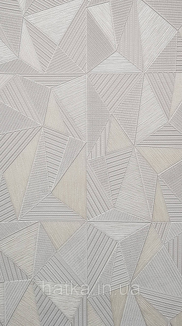 Шпалери вінілові на флізеліні AdaWall Omega1.06х10 геометрія 3д білі скручені срібло 23204-2 Київ - фото 1
