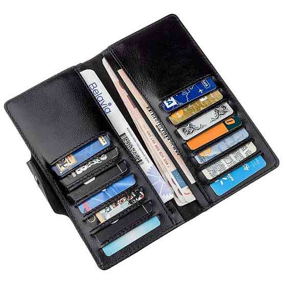 Бумажник мужской вертикальный из кожи алькор на кнопках Черный (SHVIGEL) Киев