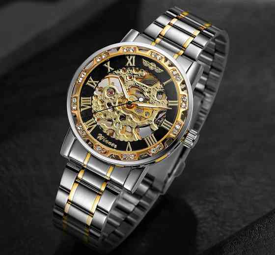 Годинник жіночий механічний Winner Naturale Skeleton Leather (2 ремінці) Вінниця