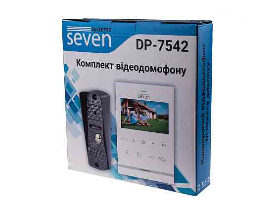 Комплект домофона 4 дюйма с вызывной панелью SEVEN DP–7542 Kit white Киев