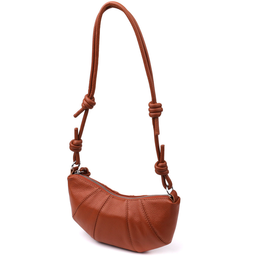 Полукруглая женская сумка из натуральной кожи Vintage 22934 Коричневый Киев - изображение 2