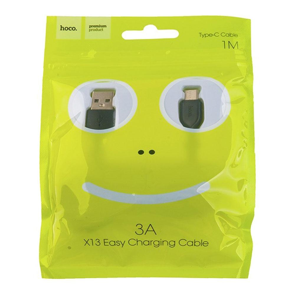 Кабель HOCO X13 USB to Type-C 3A, 1m, PVC, PVC connectors, Black Київ - фото 2